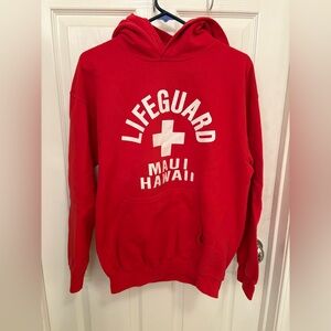 Red Lifeguard Maui Hawaii Hoodie size medium